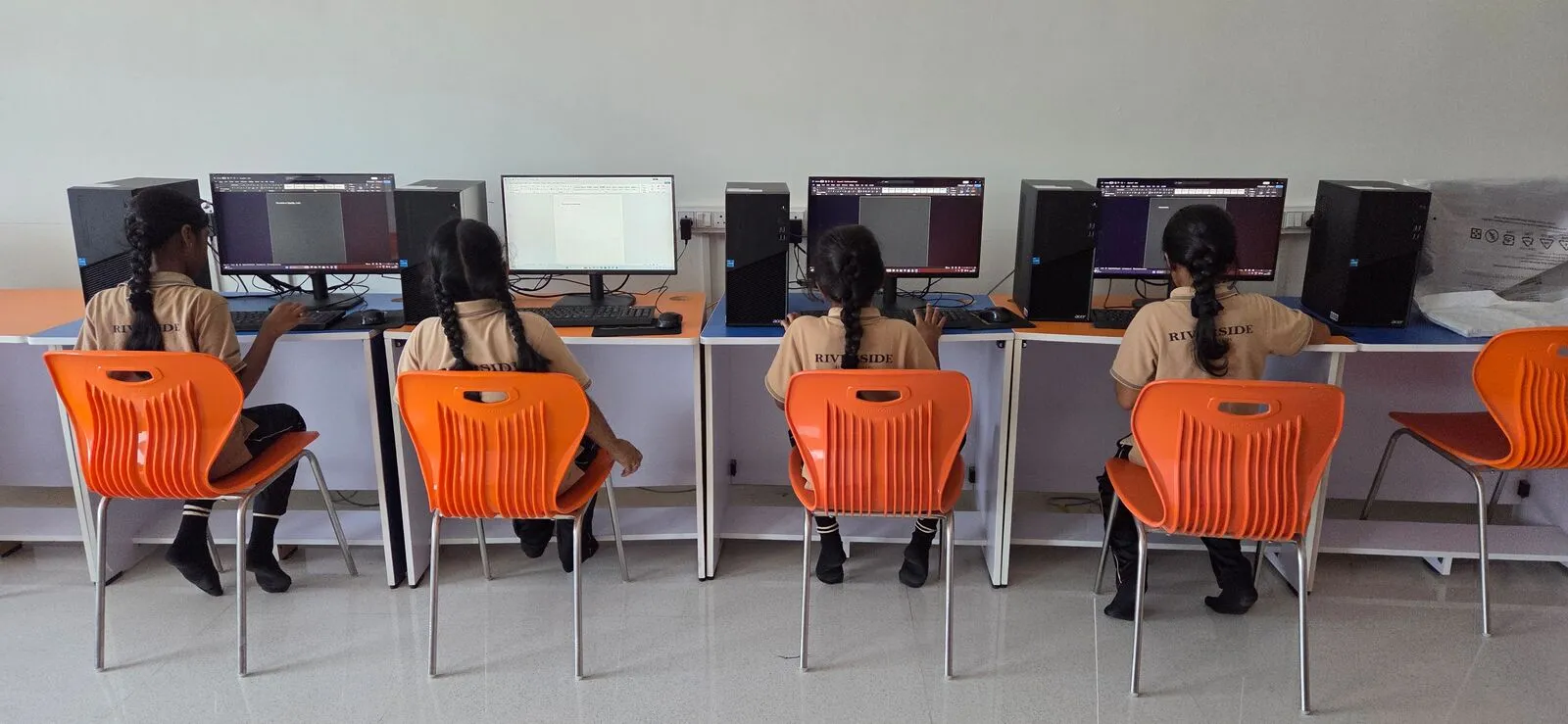 Science and computer lab work at Riverside Public School, Coimbatore — 2