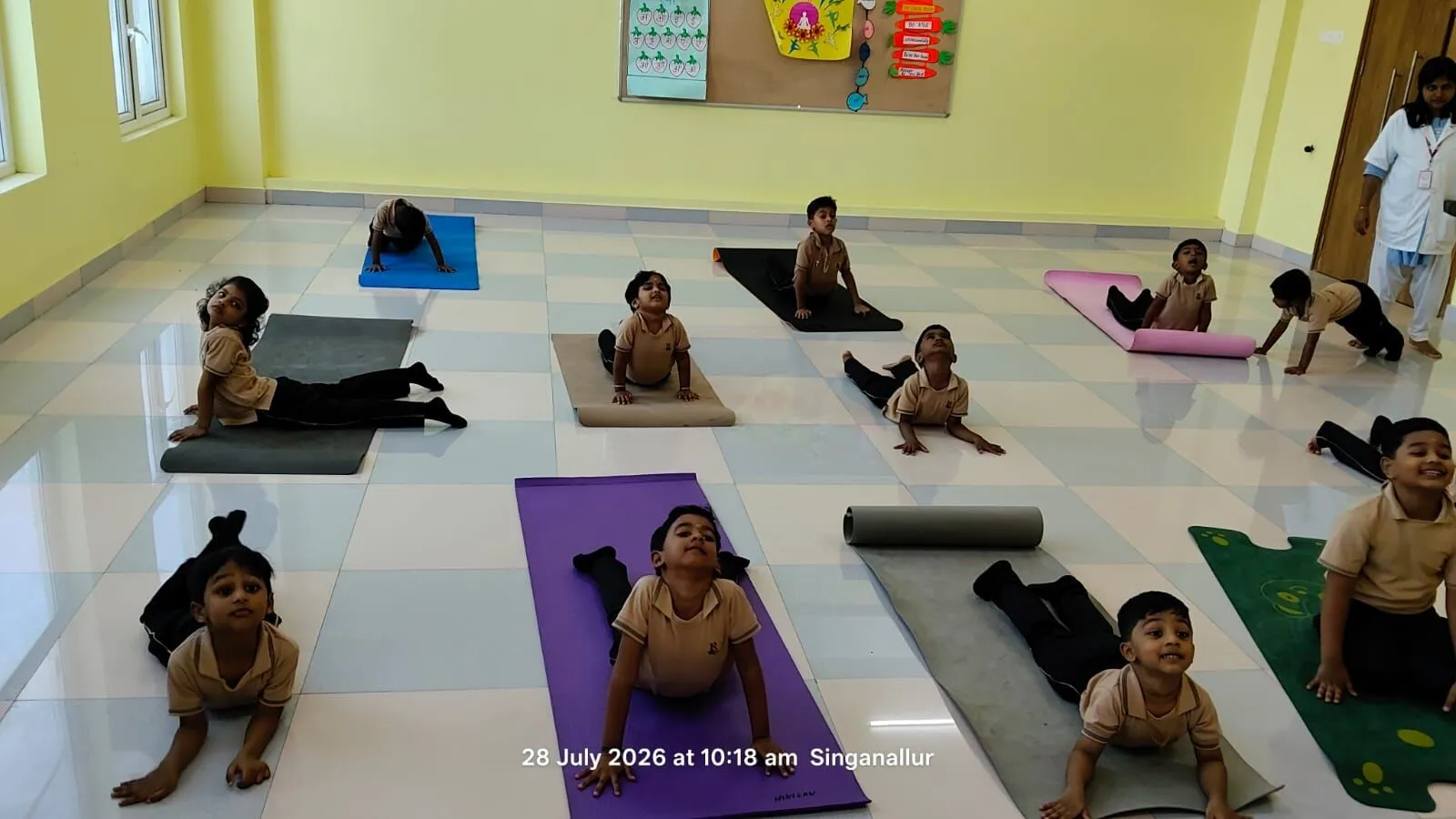 Yoga session at Riverside Public School, Coimbatore — 2
